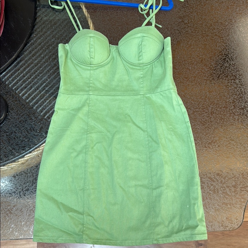 MAJORELLE Sage Green Mini Dress